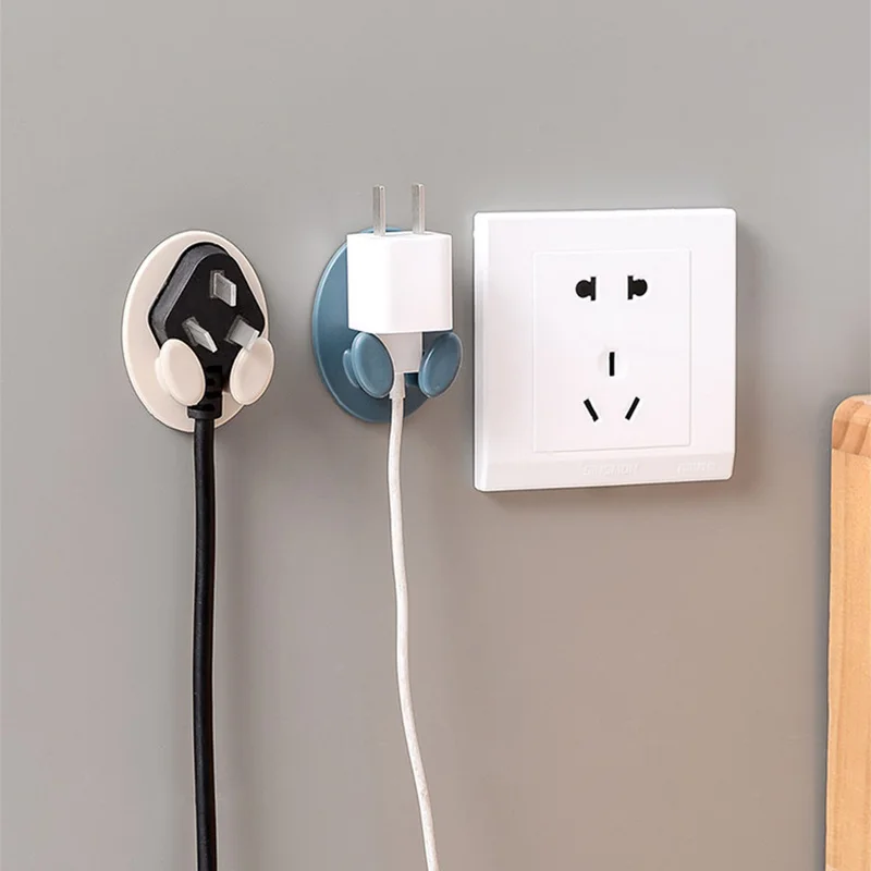 

Seamless Self Adhesive Hanger Home Office Cable Organizer Stand Wall Mounted Storage Hook Rack Power Plug Clasp Socket Holder