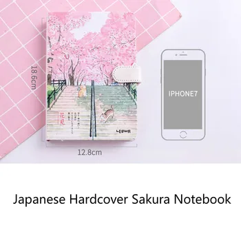 

A5 Japanese Creative Sakura Stationery Cute Color Page Hardcover Diary Notebook Notepad Bullet Diary