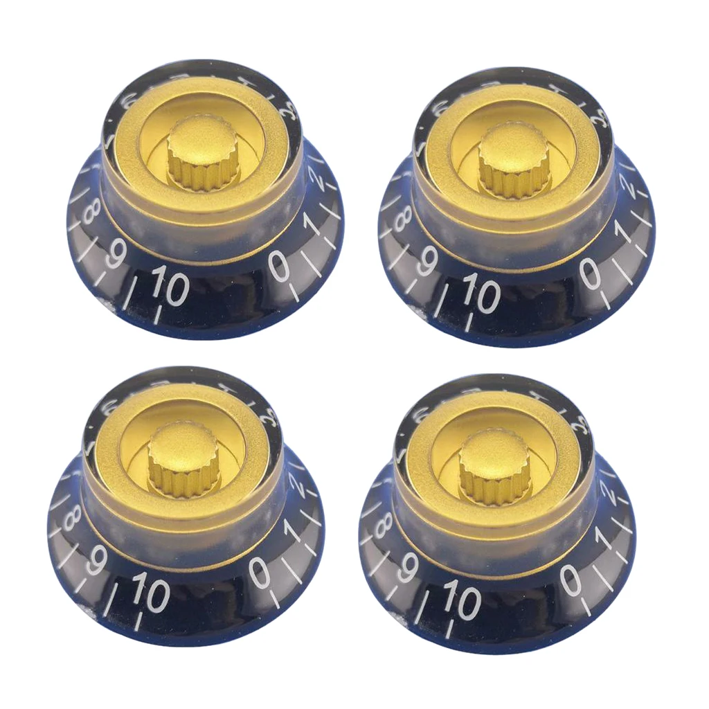 4pcs Black/Gold Top Hat Volume & Tone Knobs for LP Electric Guitar Parts
