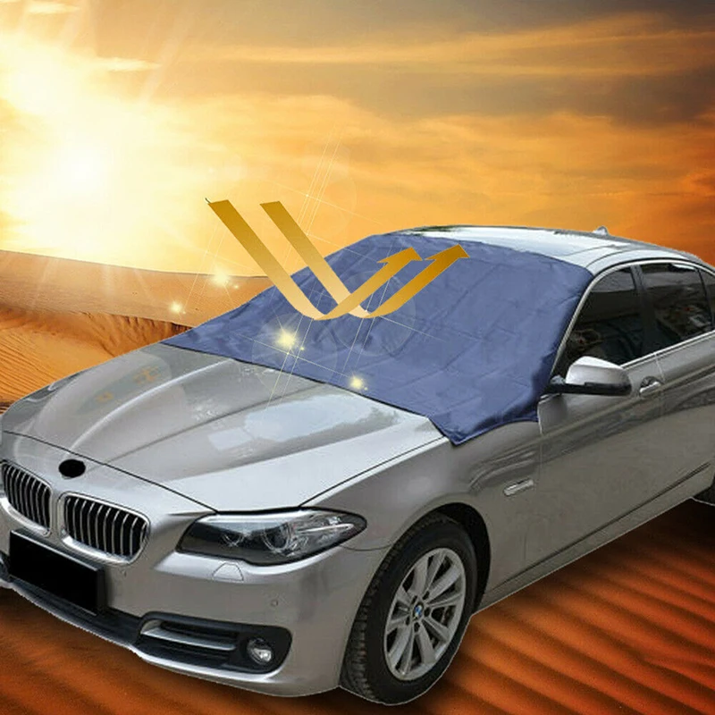 Автомобильный козырек от солнца, магнитный автомобильный черный чехол на лобовое стекло, козырек от снега, льда, пыли, грузовик, фургон, внедорожник