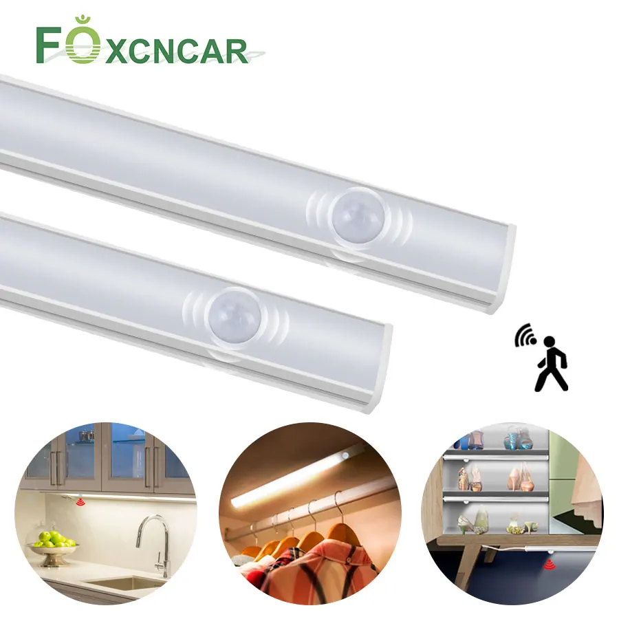 

LED Motion Sensor Cupboard Wardrobe Bed Lamp Under Cabinet Night Light PIR Lamp For Closet Bookshelf Lighting Oswietlenie LED