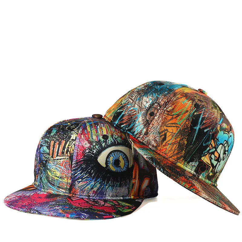 

2020 Autumn and Winter Hat Female 3D Graffiti Flat Hip Hop Hat