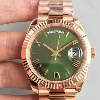 

New Gold Watch 40mm 2813 Automatic Movement Mechanical Mens 316L Stainless Steel Watches Glass Mineral Self Wind Wristwatches