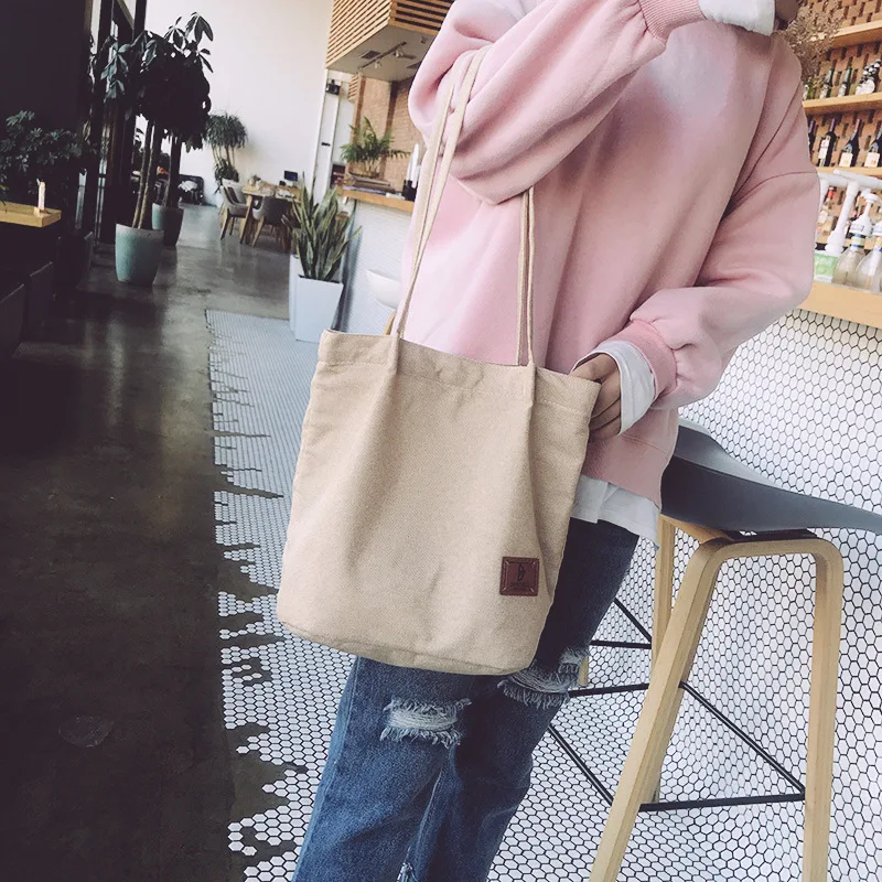 Женская сумка, новинка года, стильная модная сумка-мешок в Корейском стиле, повседневная парусиновая Сумочка, художественная сумка через плечо