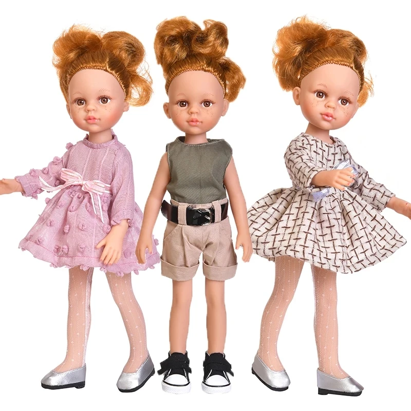 35cm Bjd Dolls Baby Reborn Silicone Body 1/6 Bjd Doll Toy For Girl Freckle Face Princess Dress Suit Diy Interactive Toys For Kid