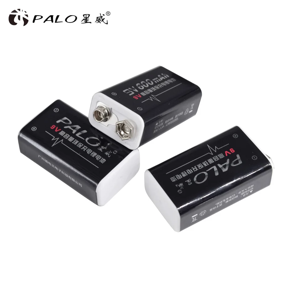 PALO 4 шт 9 V 6F22 600 мА/ч литий ионный Перезаряжаемые Батарея шт. штук Вольт аккумулятор