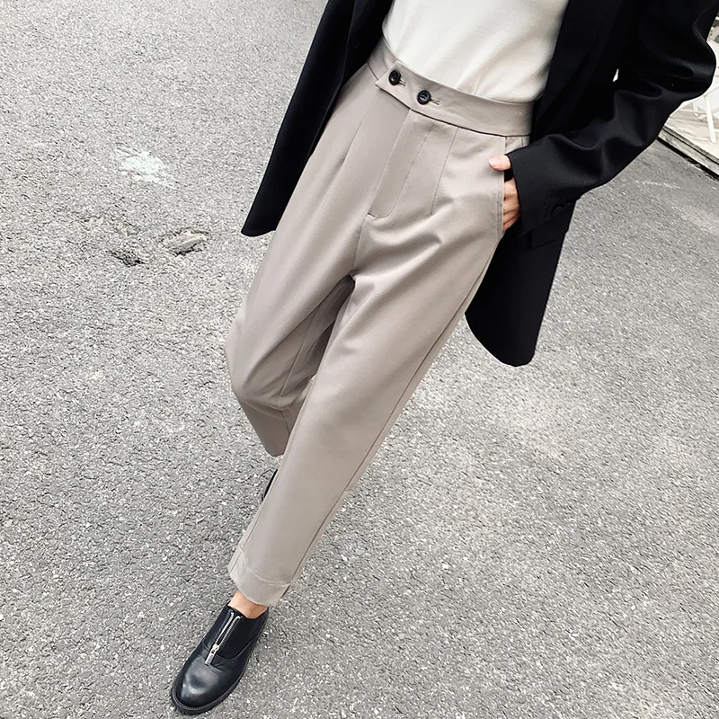 

Women Pantalon Pants Spring Summer Autumn Female Fashion Solid Elastic Stretch Casual Office Lady Formal Trousers Harem Pant