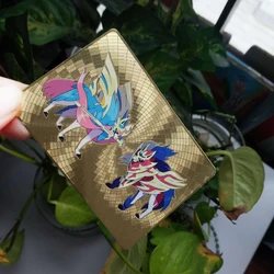 Jeu de société Pokemon en métal, 1 pièce, cartes Flash, bouclier épée brillant, Scorbunny Grookey Sobble, cartes de Collections en métal 