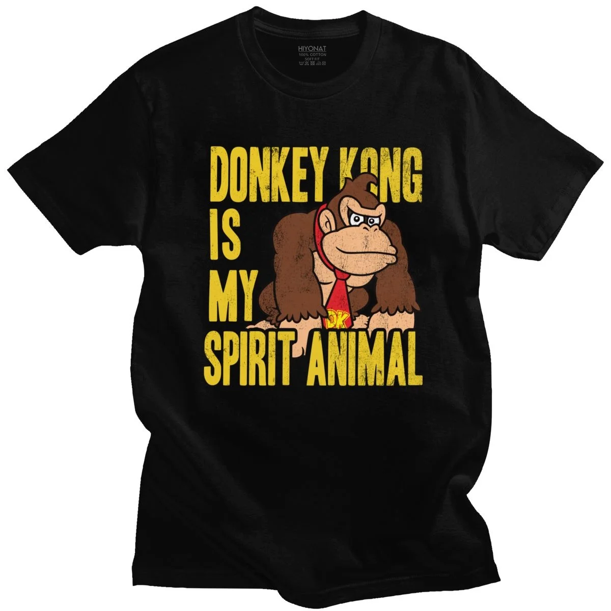 Vintage Donkey Kong Is My Spirit Animal Tshirt For Men Short Sleeve Video  Game Tee Shirt Loose Fit Cotton T-shirt Clothes Gift - T-shirts - AliExpress