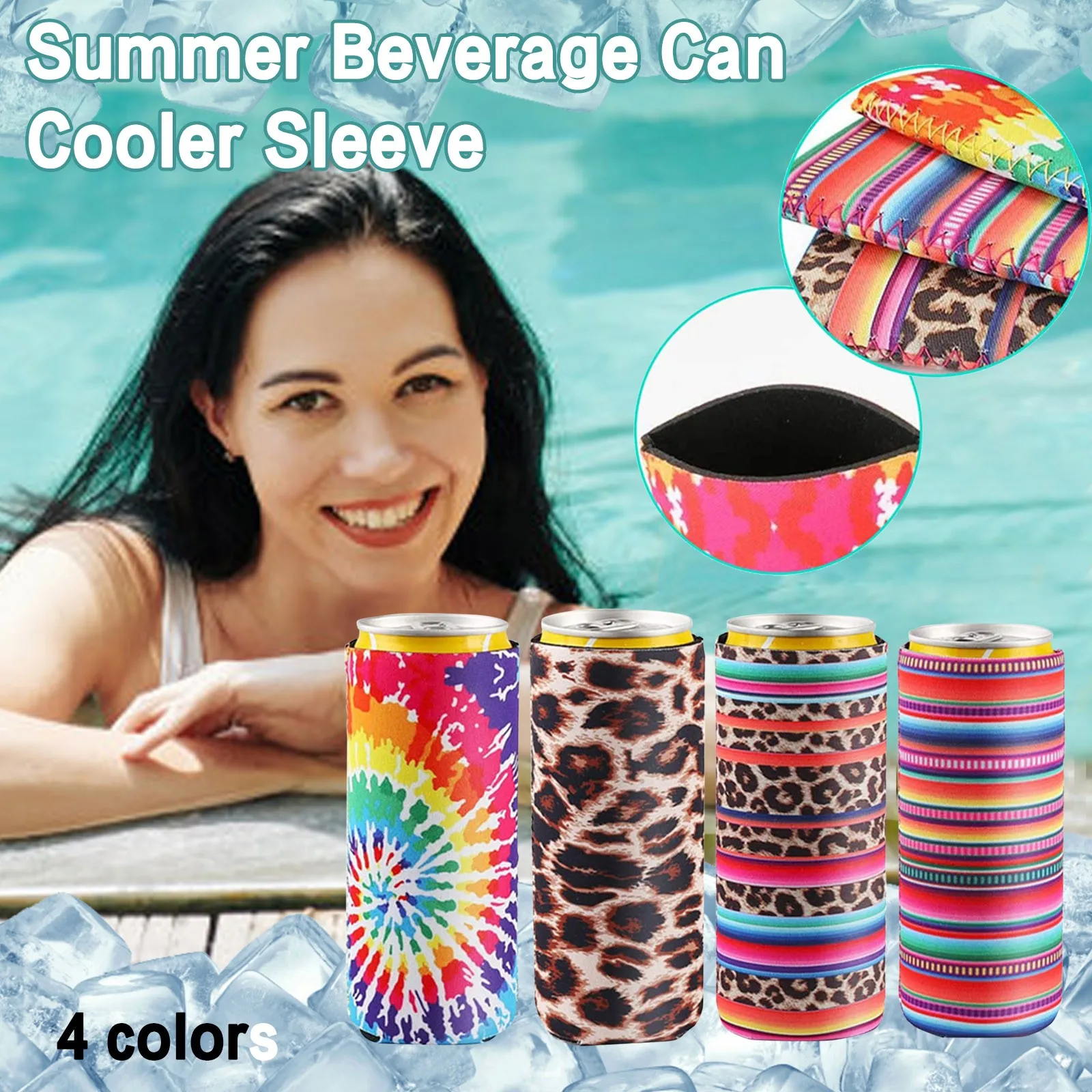 2021 New Reusable 330ml Beverage Can Cooler Sleeve Cold Beer Can
