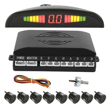 

12V Car Parking Sensor Kit with 8 Sensors LED Display Reverse Intelligent Backup Radar Monitor Parktronic Detector System