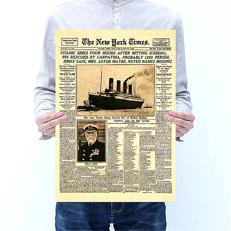 

PipiFren Wall Sticker Mural The New York Times History Poster Titanic Shipwreck Home Decor Living Room Decoration autocollant