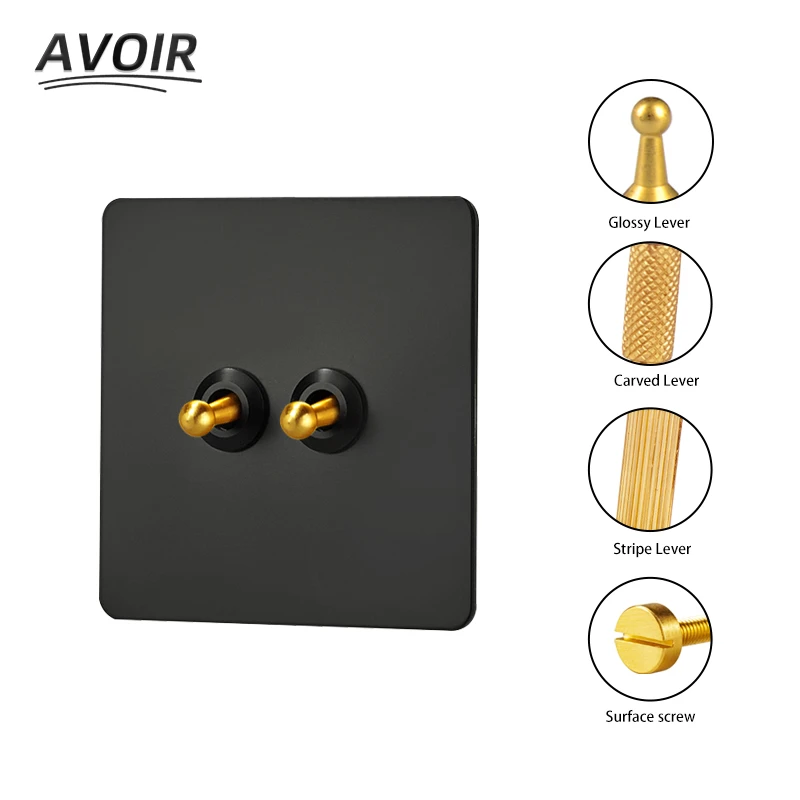 Avoir Switch Black Knurled 110 250V Electrical Sockets Light Switch
