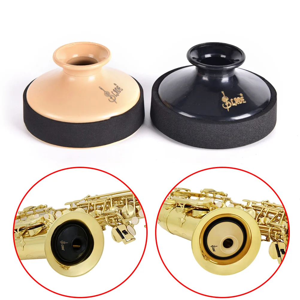 1Pc saxo de viento instrumento accesorios Alto saxofón mudo ABS saxofón Mute Silenciador para saxofón Alto