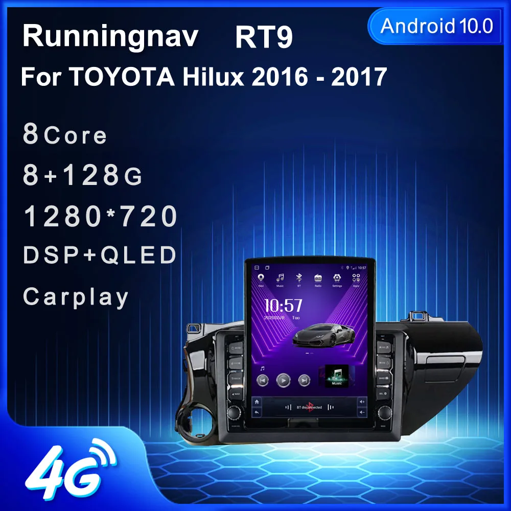 Runningnav для TOYOTA Hilux 2016 2017 Tesla Тип Android автомобильное радио мультимедийный видеоплеер