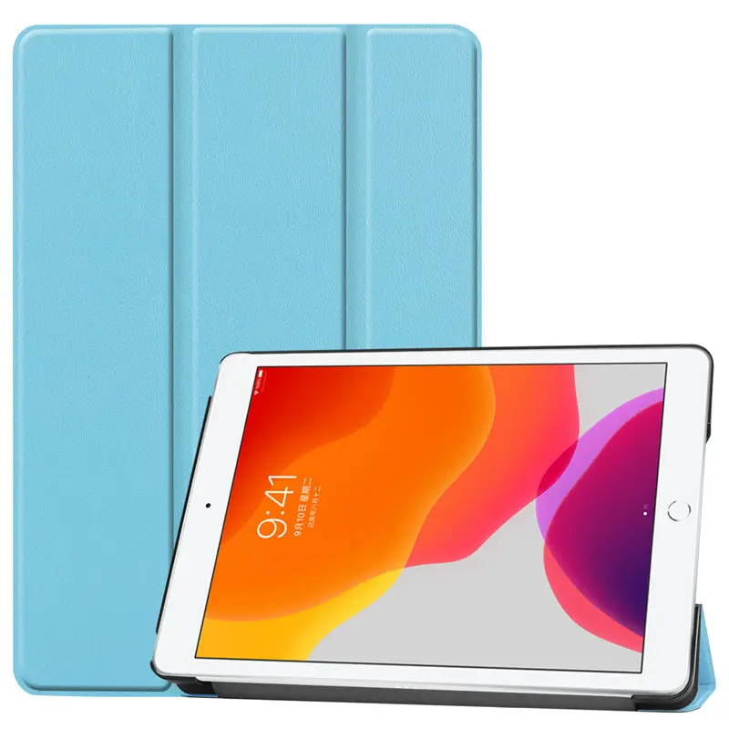 Для iPad 10,2 чехол для Apple iPad 7th Generation A2200 A2198 A2232 Smart Cover Funda Магнитная Складная подставка+ подарок - Цвет: Sky blue