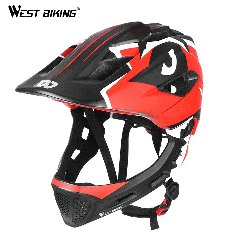 

WEST BIKING Children Bike Bicycle Helmet Full Covered 2 in 1 Kids Bike Safety Helmet Scooter Cycling Sports Protective 52-56CM