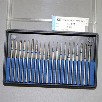 

20pcs/Box Low Speed HP Diamond Burs Kit 2.35mm Small Tiny Polishing Drill Carving Set ZD102 For Cermamics Jewellery Polishing