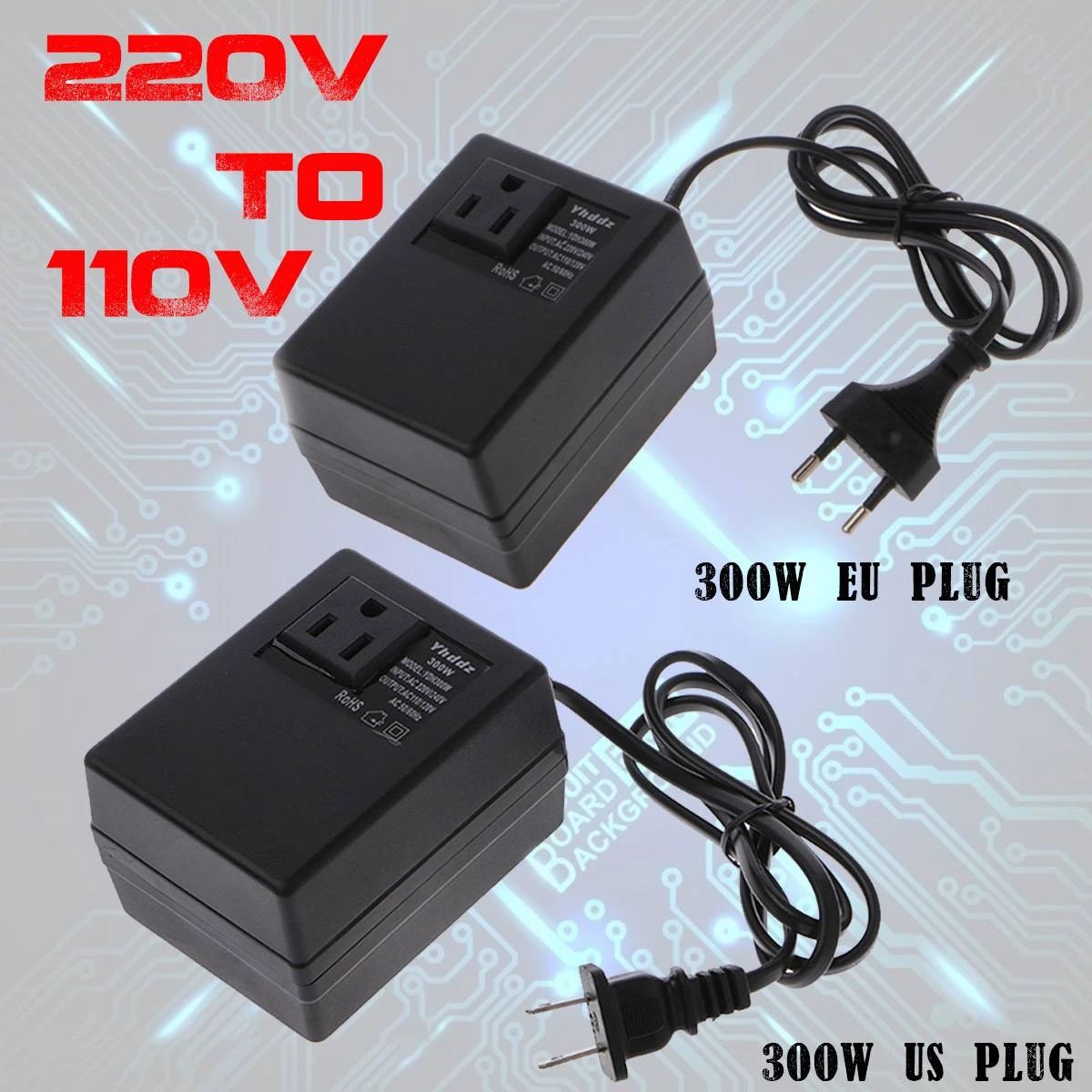 Transformador 220v 50hz A 110v 60hz 200w/300w Voltage Converter Transformer 220v To 110v Step Down Travel  Voltage Transformer Converter Eu/us Plug - Transformers - AliExpress