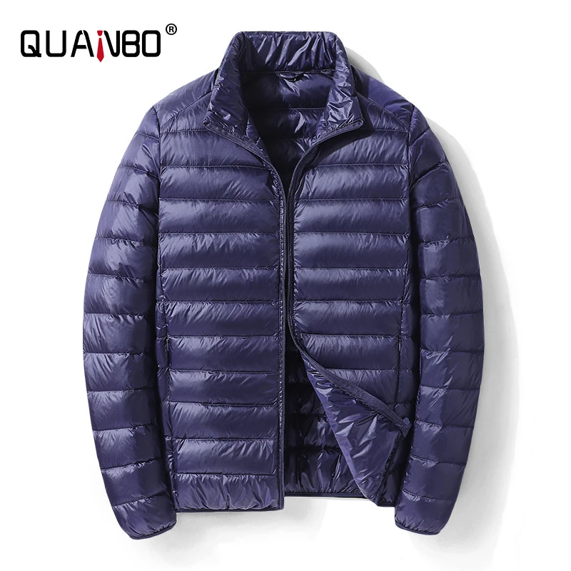 QUANBO Men's Lightweight Packable Down Jacket Breathable Puffy Coat Water-Resistant 2021 New Top Quality Male Puffer Jacket mens down jacket