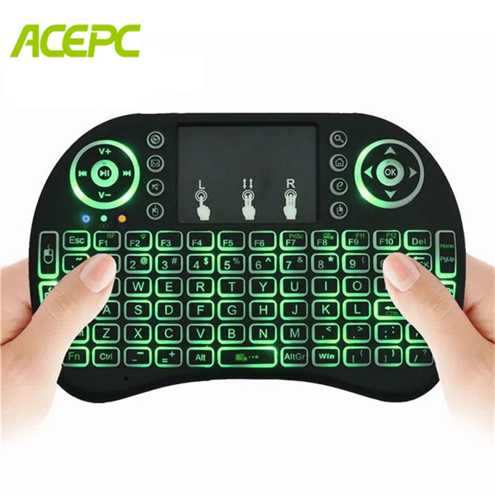 I8 Мини клавиатура 2 4 ГГц беспроводная Air Mouse Touchpad для Android TV BOX ПК подсветка с