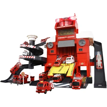 

TOMYdomega sound and light remote control deformation fire station 499244 rescue track set boy toy gift