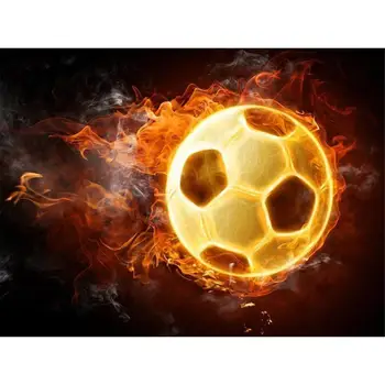 

Diamond Embroidery DIY 5D Rhinestone Flame Football. Cross-Stitch Kit Home Leisure Kits Art
