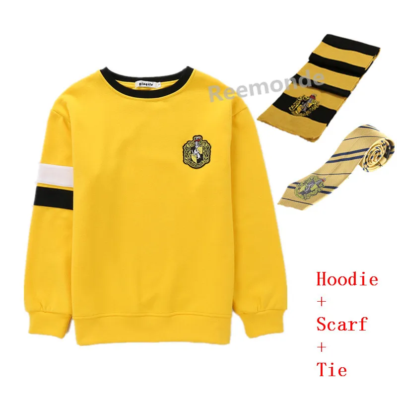 hoodie scarf tie Толстовка для взрослых Ravenclaw, косплей, Слизерин, форменная толстовка, костюм, Hufflepuff, джемпер, шарф, Гриффиндор, джемпер, свитер, Гермиона - Цвет: hoodie scarf tie