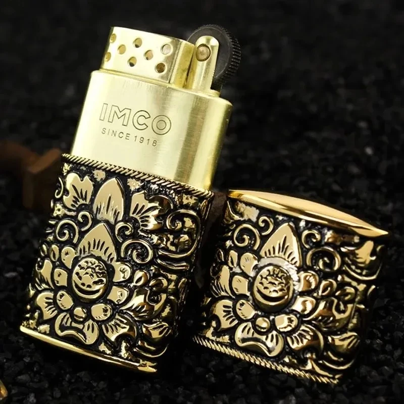 Authentic Austrian IMCO6200 Embossed Armor Machine Brass Windproof Creative Retro Kerosene Personalized Oil Lighter Smoking Gift | Дом и сад