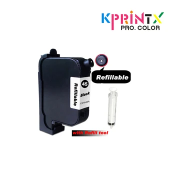

1PCS BLACK Refillable ink cartridge compatible for hp45 51645A replace for 45 CAD Graph plotter Graph plotter for 1280 1180