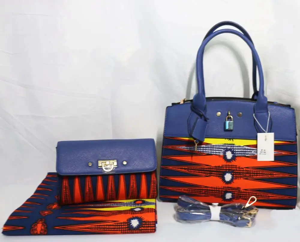 Анкара ткань Африканская настоящая восковая печать хлопковая ткань африканская Ткань 6 ярдов африканская вощеная ткань принтом с 2шт Женская сумочка TN-A18