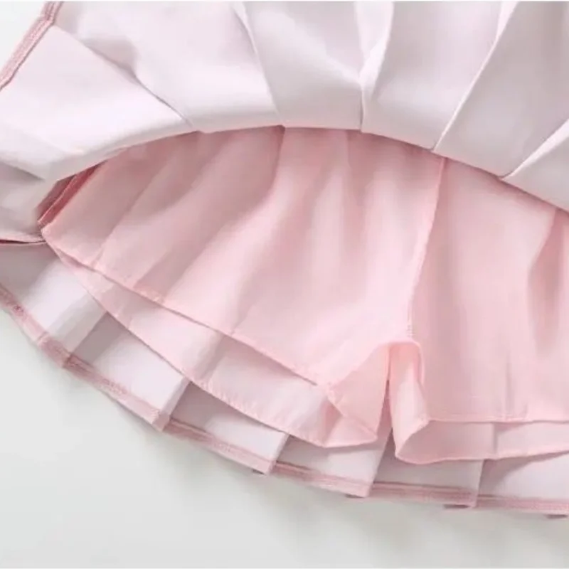 Children Skirts Fashion Baby Girl Pleated Skirt Mom Daughter Uniform High Waist Family Matching Party Dance