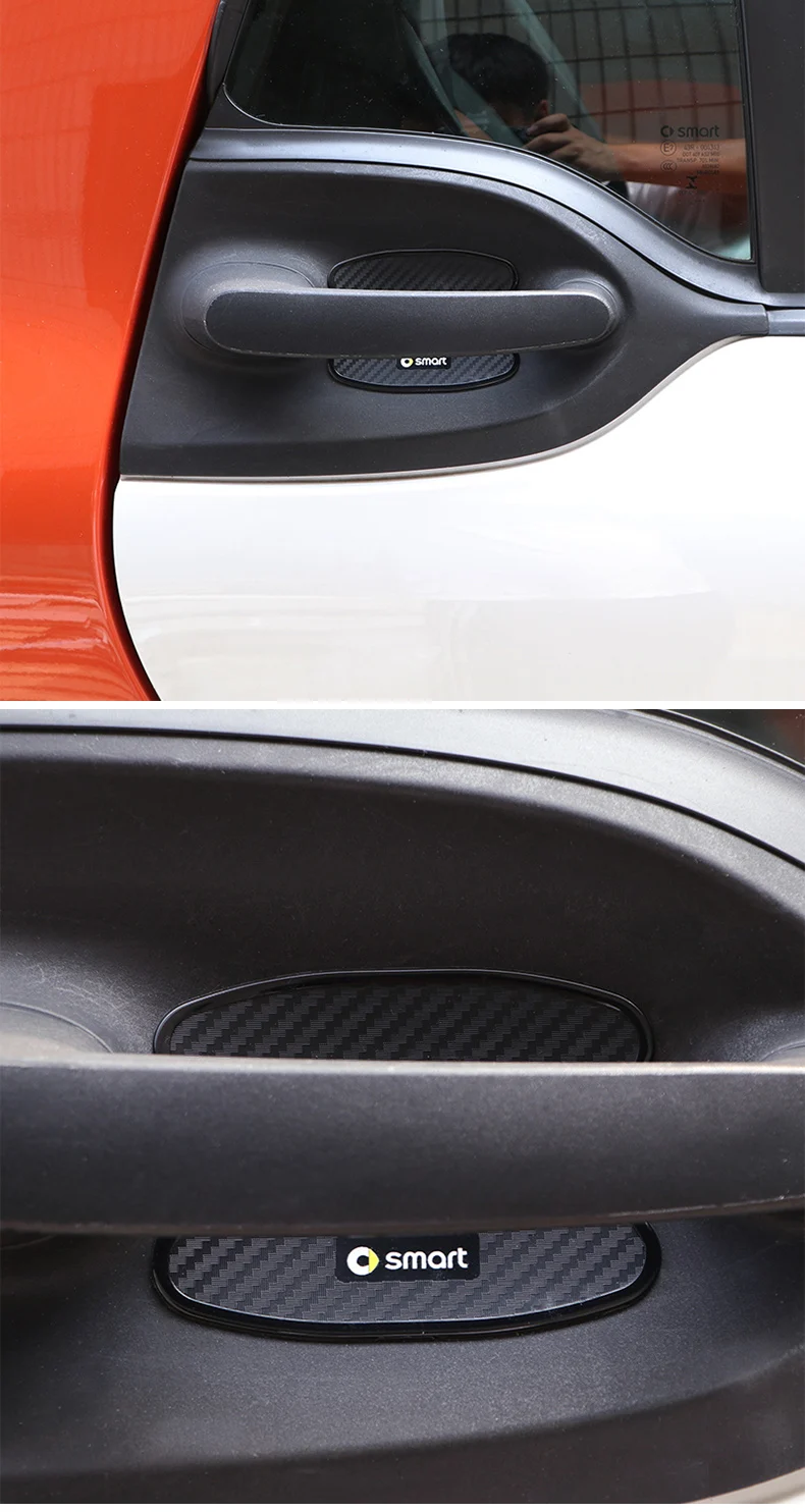 Автомобильная дверная чаша, Защитная Наклейка для Smart fortwo forfour 450 451 453, автомобильные аксессуары, внешняя 3D наклейка с логотипом, декоративный стиль