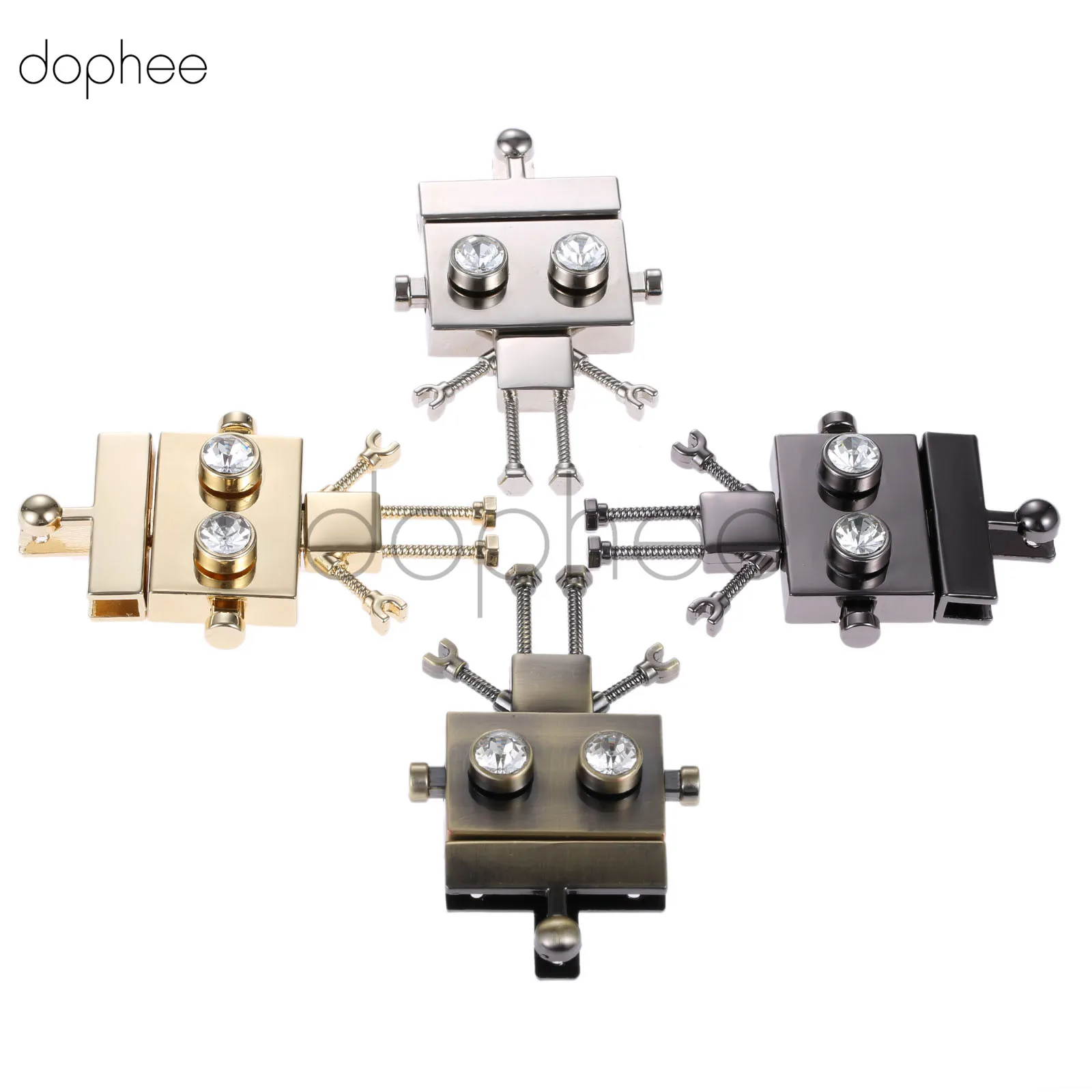 Dophee 1 комплект в форме робота застежка поворотный замок поворотные замки металлическая фурнитура для DIY сумки Сумка Кошелек