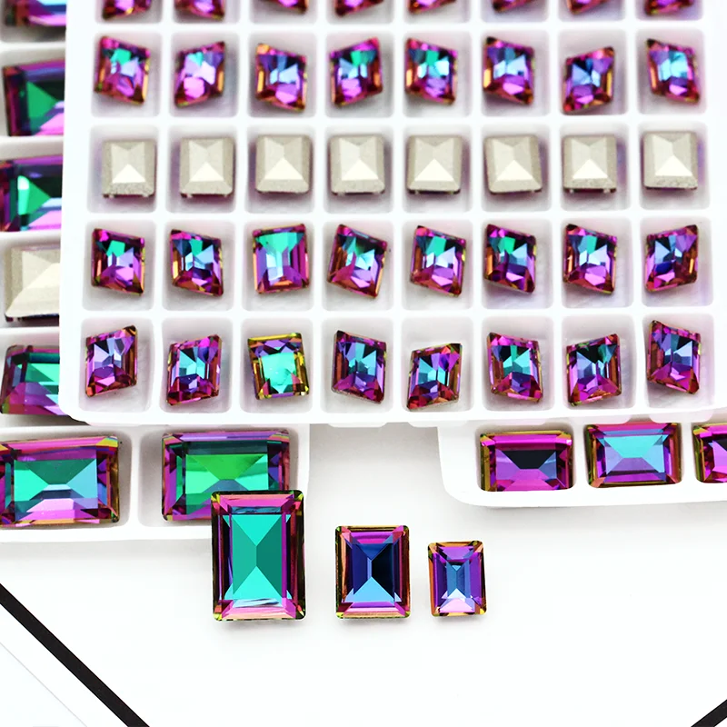 Прямоугольные супер стильные хрустальные стразы для одежды, украшения, Рождественское украшение, 3 размера, заостренная задняя сторона K9, стеклянные хрустальные стразы
