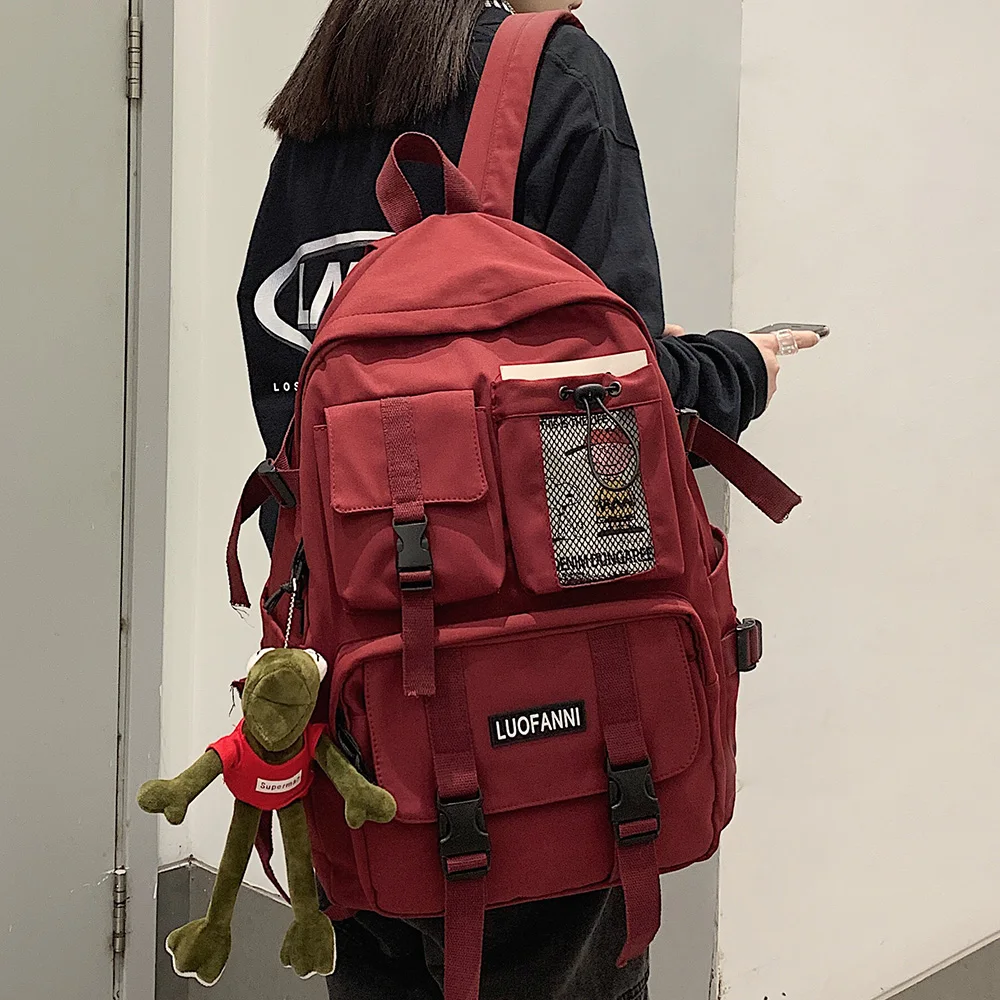 Laptop Backpack Book-Bags Mesh Cool Travel Female College Girl Student Women Fashion