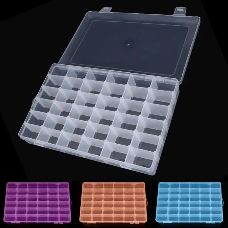 

36 Compartment Plastic Storage Box Practical Adjustable Plastic Case For Bead Rings Jewelry Display Organizer