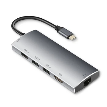 

USB C Hub for Pro/Air, iPad Pro 6IN1 USB C Hub with Ethernet(1Gbps), 4K HDMI USB C Power Delivery, 3 USB 3.0 Hub