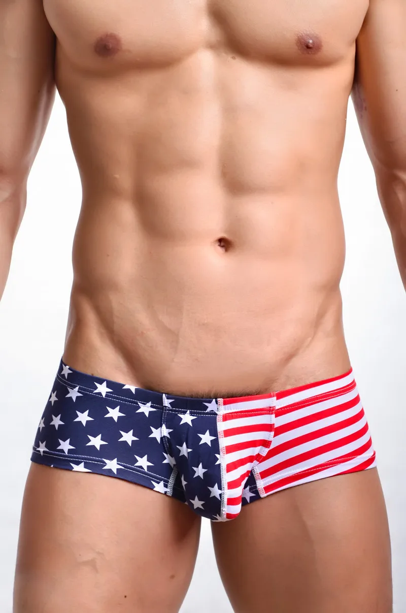 Для мужчин нижнее белье хлопковое детское нижнее белье из скорость продать пройти маленький с принтом "американский флаг" Для мужчин Штаны