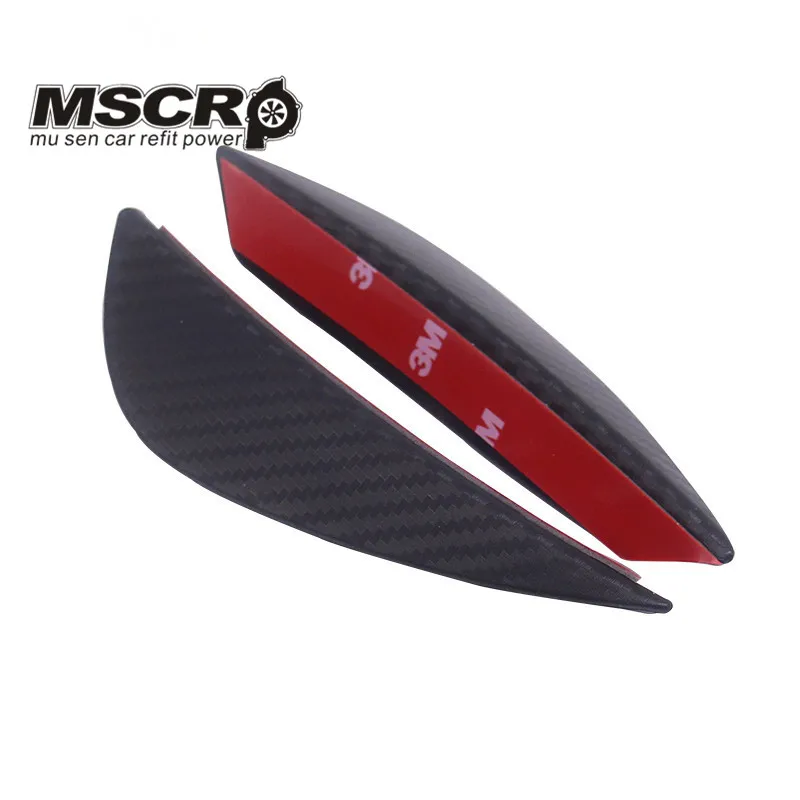 Universal Fit Front Bumper Lip Splitter Fins Body Spoiler Canard Valence Chin Carbon fiber look 4pcs/set