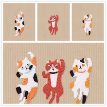 Кошка DIY Мода Нежный патч-наклейки на ткань прикреплены ткань патч одежда блестки блесток вышивка аксессуары для одежды