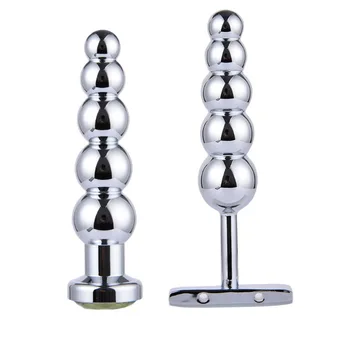 Metal Butt Plug With Five Balls Anal Dildo Prostate massage Stainless Steel Anal Plug Sex Toys 2