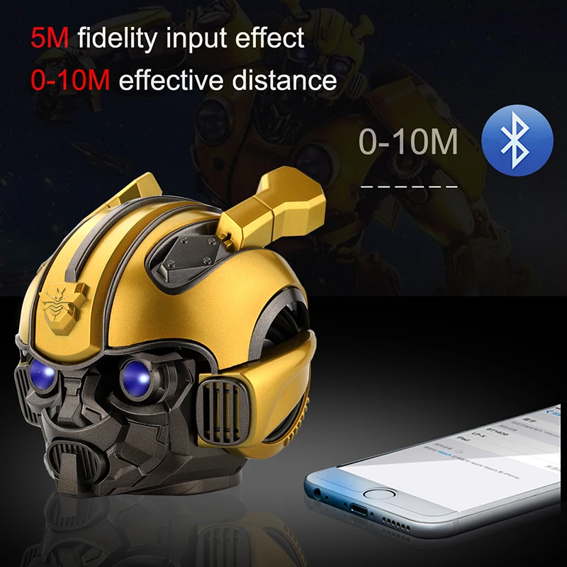 Шлем Bumblebee Bluetooth 5 0 портативный беспроводной динамик со светодиодной вспышкой