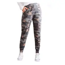 Новинка, женские повседневные свободные камуфляжные штаны с принтом, спортивные штаны, штаны длиной до щиколотки, штаны с эластичной резинкой на талии, спортивные штаны, одежда