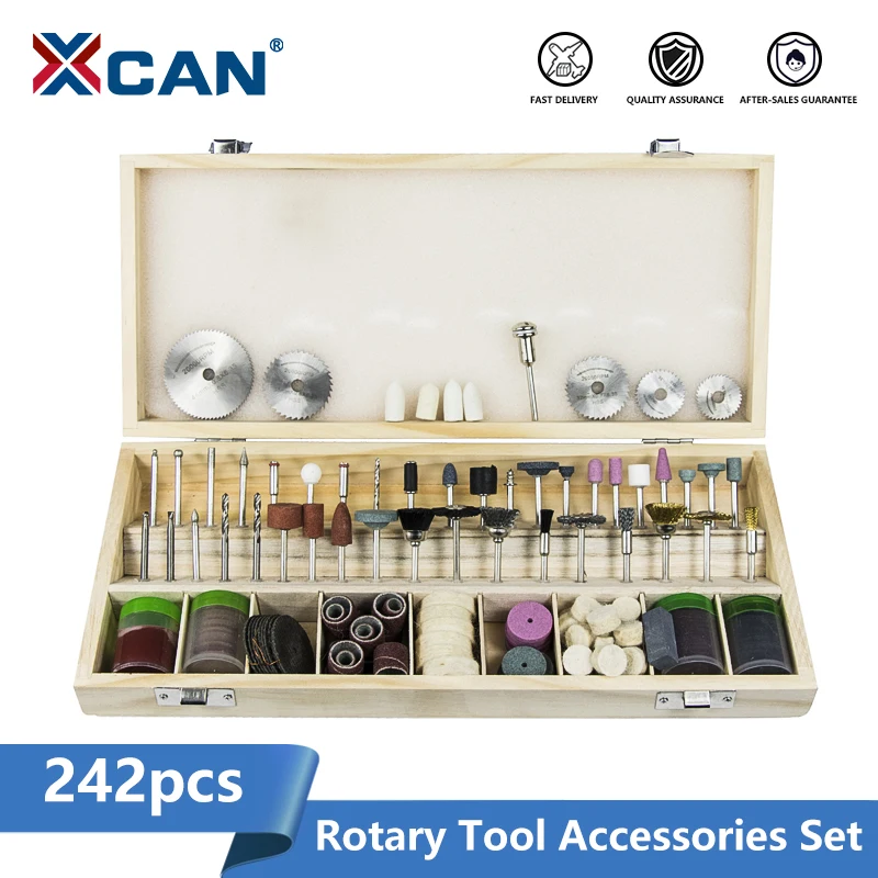 XCAN 242pcs Power Tools Rotary Tool Accessory Set Fits Dremel Drill Grinding Polishing Accessories Mini Saw Blade Abrasive | Инструменты