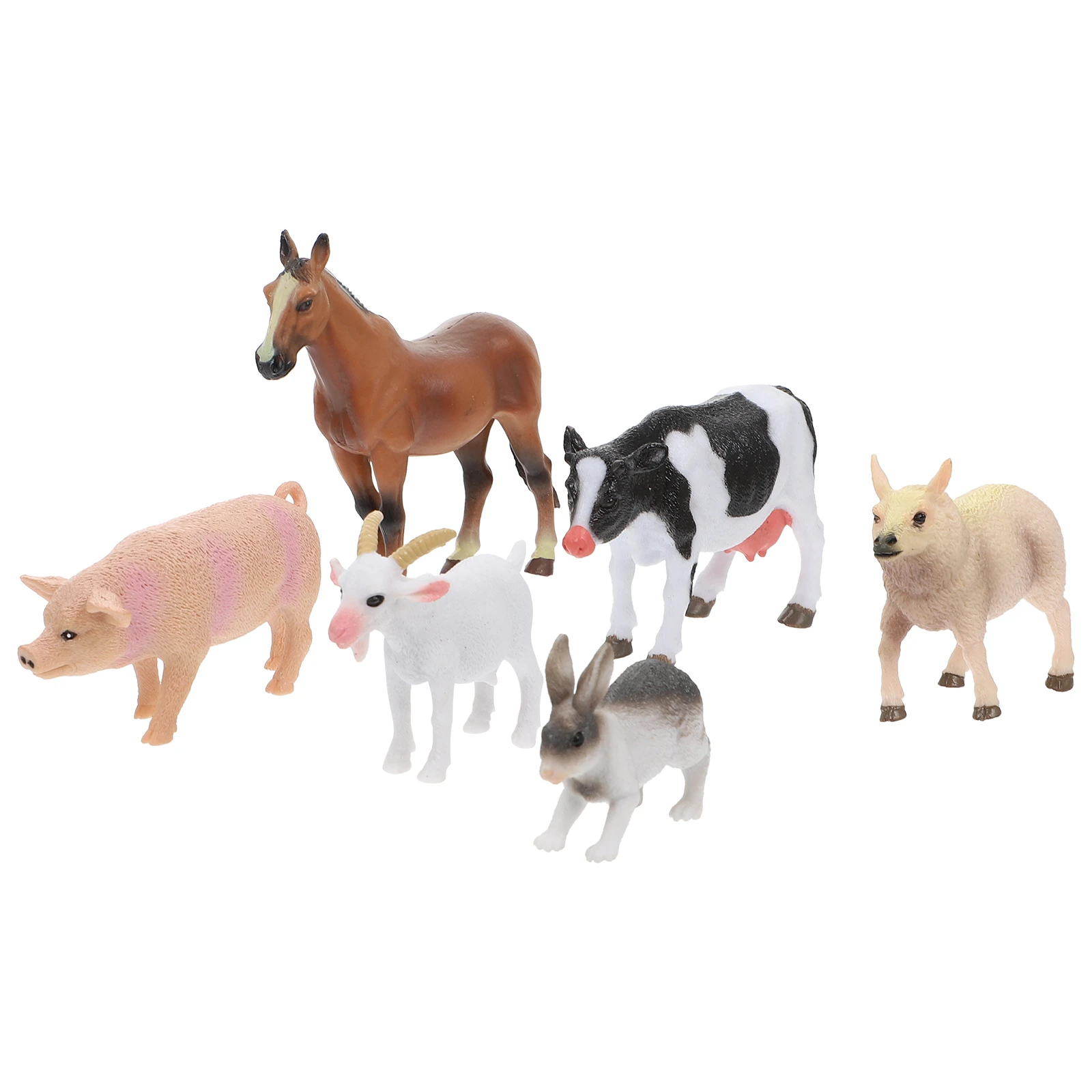 6pcs PVC Static Farm Animal Models Educational Farm Animal Statue Toys|null|  - AliExpress