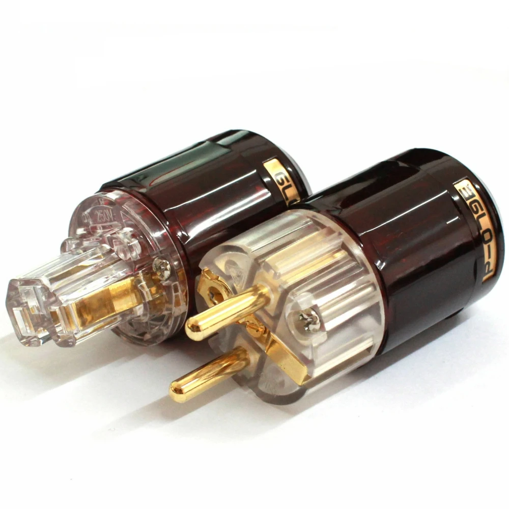 Baratos Oyaide C 079 P 079e enchufe de alimentación de Europa de la UE 24k chapado en oro conector de Audio IEC hembra macho matigur audio transparente hifi