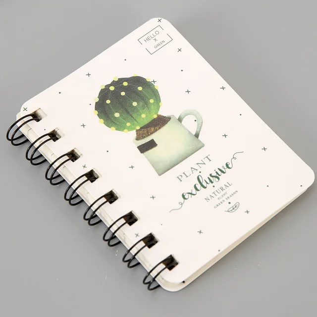 80Page A7 Korea Cartoon Anime Coil Notebook Small Notepad Animal Rollover Office School Learn Supplies Mini Kawaii Diary Journal 1822