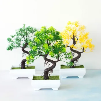 

Simulation Flowers Artificial Plants Bonsai Simulation Plastic Tree Pot Plant Potted Ornaments for Home Table Garden Decor Craft