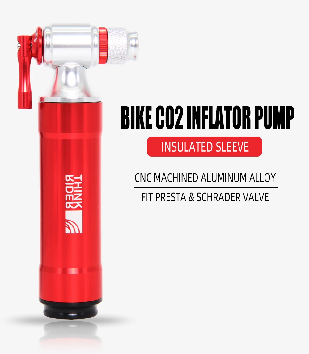 ThinkRider CO2สำหรับจักรยาน Schrader Presta Adapter จักรยาน Inflator อลูมิเนียมยาง Tube Mini ขนาด MTB ปั๊ม CO2ตลับหมึก